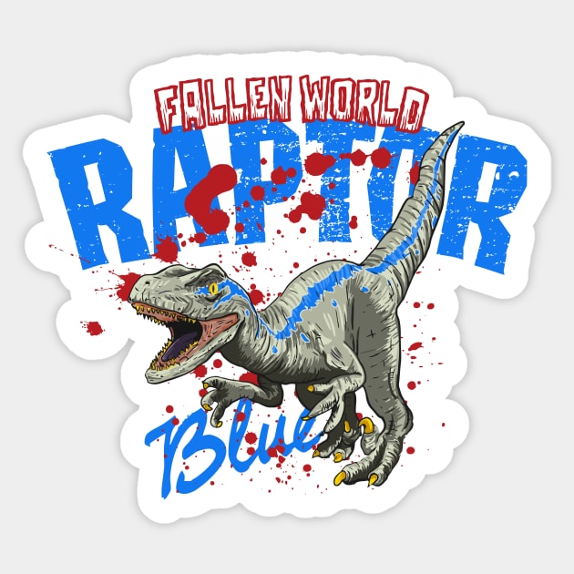 Raptor Blue Sticker by WorldDinosaurs